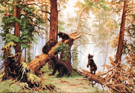 Утро в Сосновом лесу и.и Шишкин по номерам