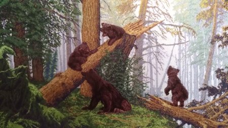 Иван Шишкин, Константин Савицкий. Утро в Сосновом лесу. 1889.