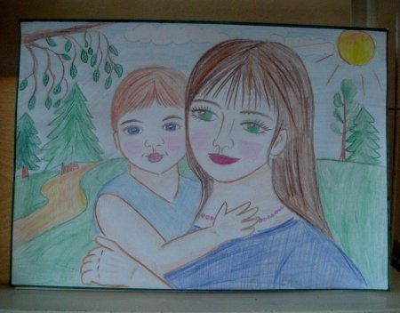 Рисунок моя любимая мама