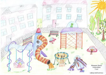 Детская площадка раскраска
