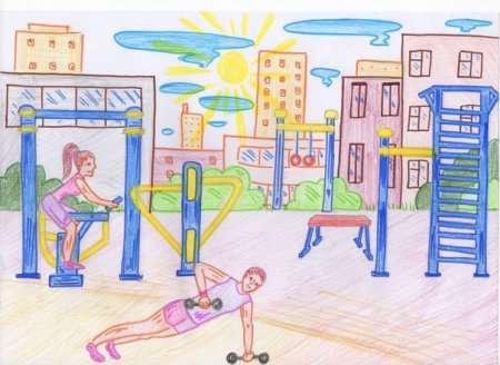 Рисование на тему детская площадка