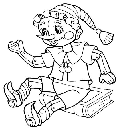 Раскраска герои сказки золотой ключик