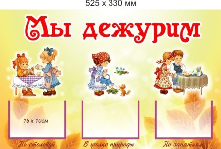 Уголок дежурных по занятиям