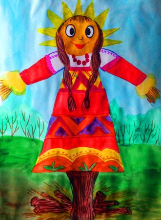 Чучело Масленицы рисунок