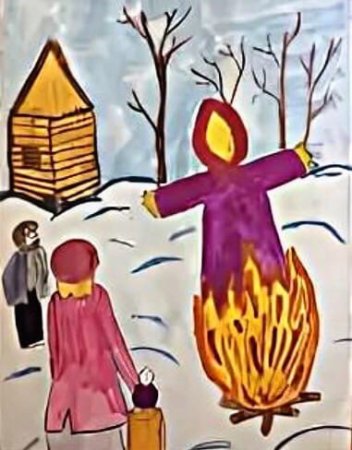 Чучело Масленицы раскраска