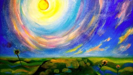 Живопись Радуга солнце