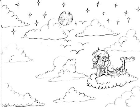 Небо раскраска для детей