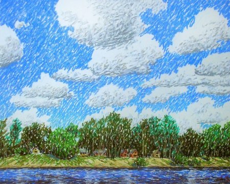 Весенние облака рисование