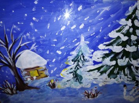 Рисование в детском саду Зимушка зима