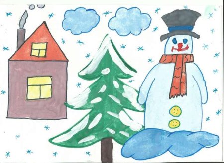 Зима рисунок