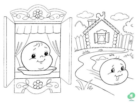 Колобок раскраска для детей