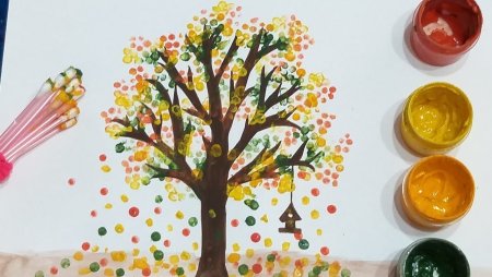 Рисование осеннее дерево