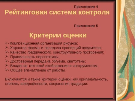 Критерии оценивания рисунка на уроках изо