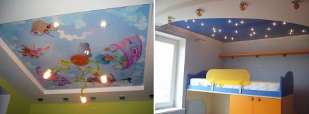 Натяжные потолки в детскую комнату с рисунком