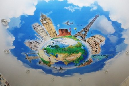 Натяжные потолки фотопечать детская