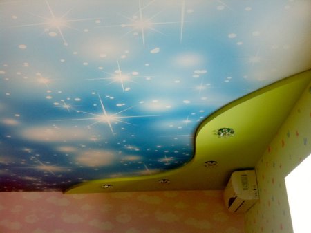 Натяжной потолок в детскую комнату с фотопечатью