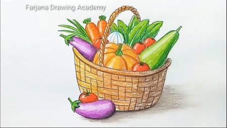 Рисуем корзину с овощами