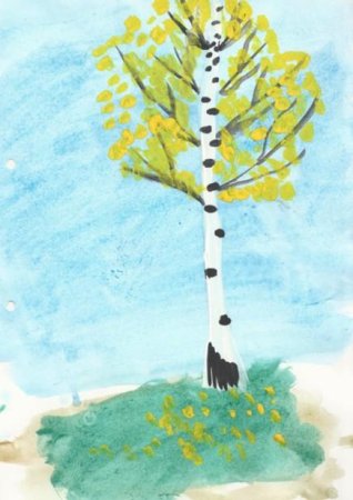 Рисование березы в детском саду