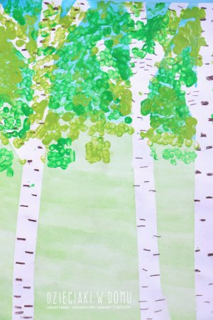 Рисование Березовая роща в старшей группе