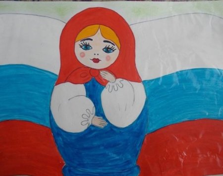 Рисование российский флаг