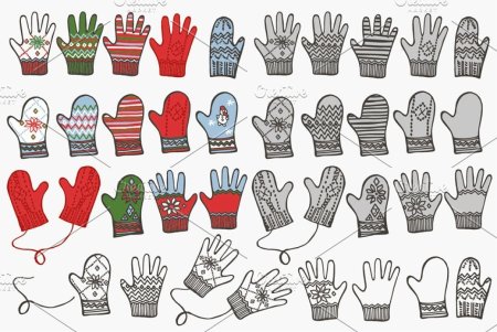 Узоры на перчатках рисование