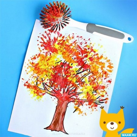 Осеннее дерево нетрадиционное рисование