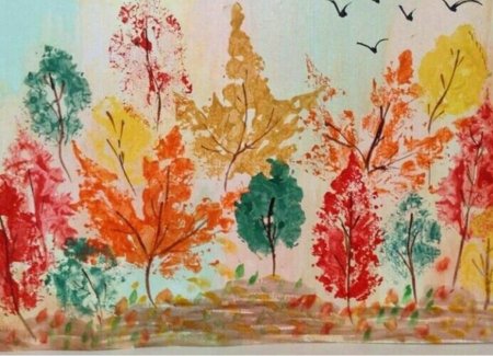 Осень в нетрадиционной технике рисования