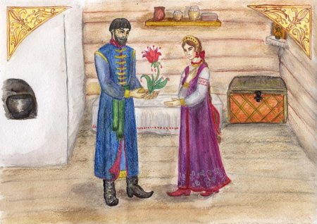 Иллюстрация Аленький цветочек рисунок