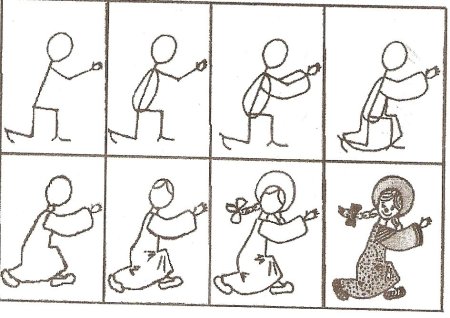 Схема рисования человека в движении для дошкольников