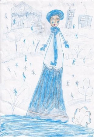 Рисование Снегурочки по сказке Снегурочка