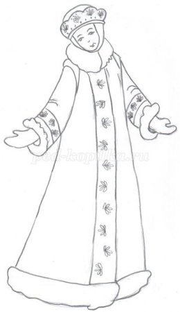 Наряд Снегурочки раскраска