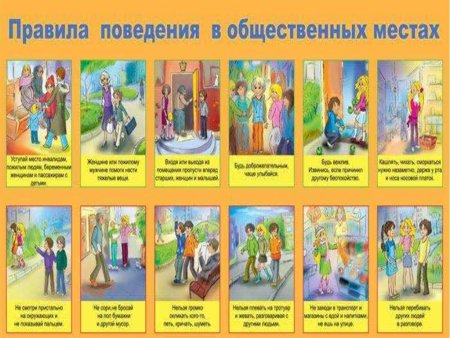 Памятка поведение в общественных местах для детей
