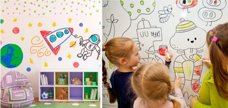Магнитно маркерная стена в детской