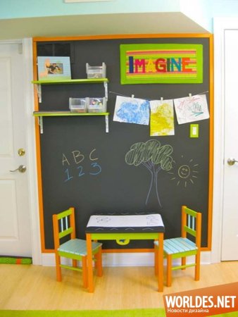 Магнитно-грифельная доска на стену для детской
