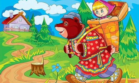 Рисунок к сказке Маша и медведь