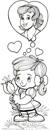 Раскраска мама и дочка