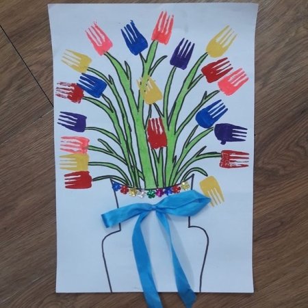 Рисование вилками в детском саду