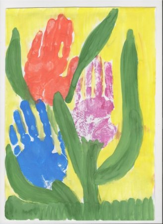 Рисование первоцветов в нетрадиционной технике