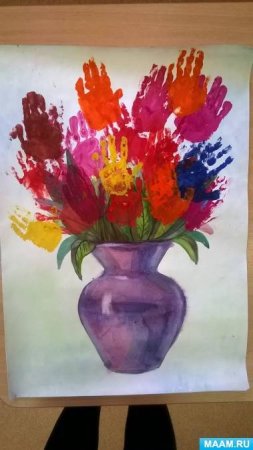 Подарок маме в нетрадиционной технике рисования