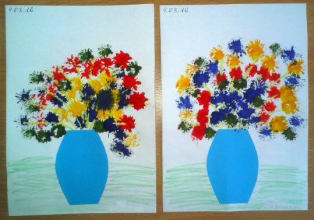 Рисование ватными палочками в подготовительной группе цветы