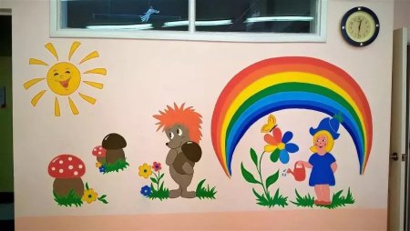Украшение стены в группе детского сада