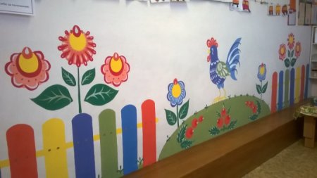 Украшение стен в ДОУ В раздевалке детских садах