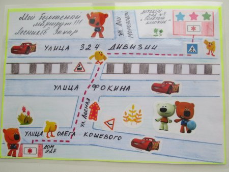 Схема маршрута от дома до сада