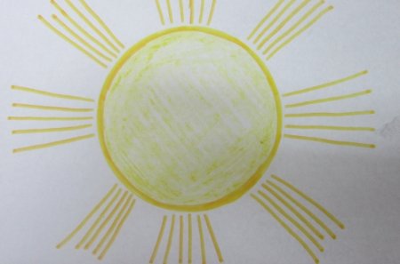 Рисование ладошками солнышко