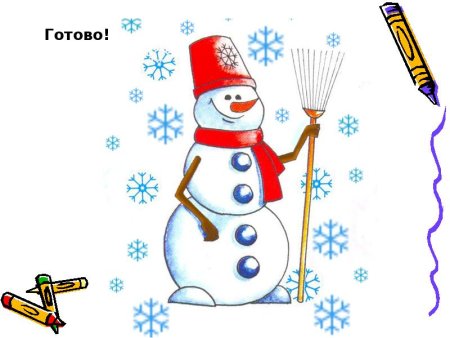 Как нарисовать снеговика поэтапно