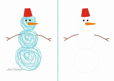 Снеговик пазл для детей 2-3 лет