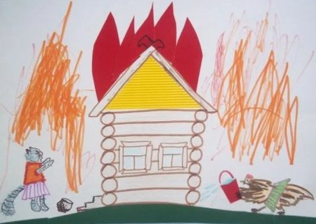 Горящий дом раскраска