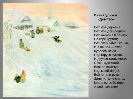 Стихотворение Сурикова вот моя деревня вот мой дом родной