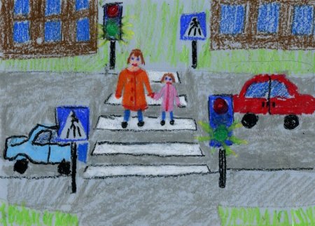 Рисунки по ПДД В детском саду на выставку