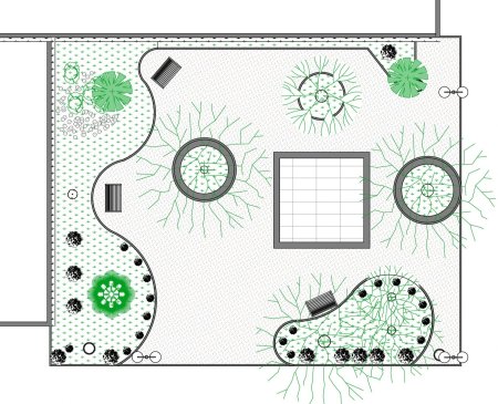 Эскиз ландшафтного дизайна пришкольного участка